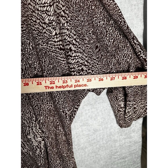 Melissa McCarthy 7 Seven Plus 2X Brown White Animal Print Exposed Zipper Blouse - Picture 7 of 8
